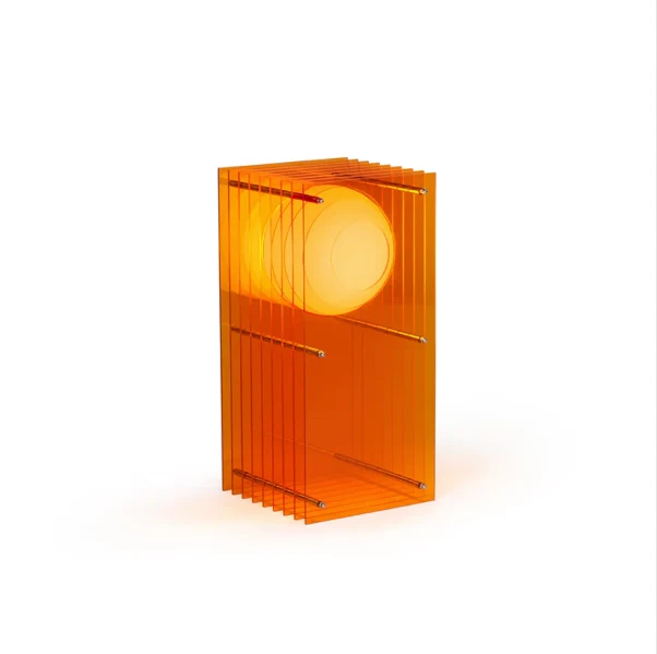 LOP Small Rectangle Orange Lamp