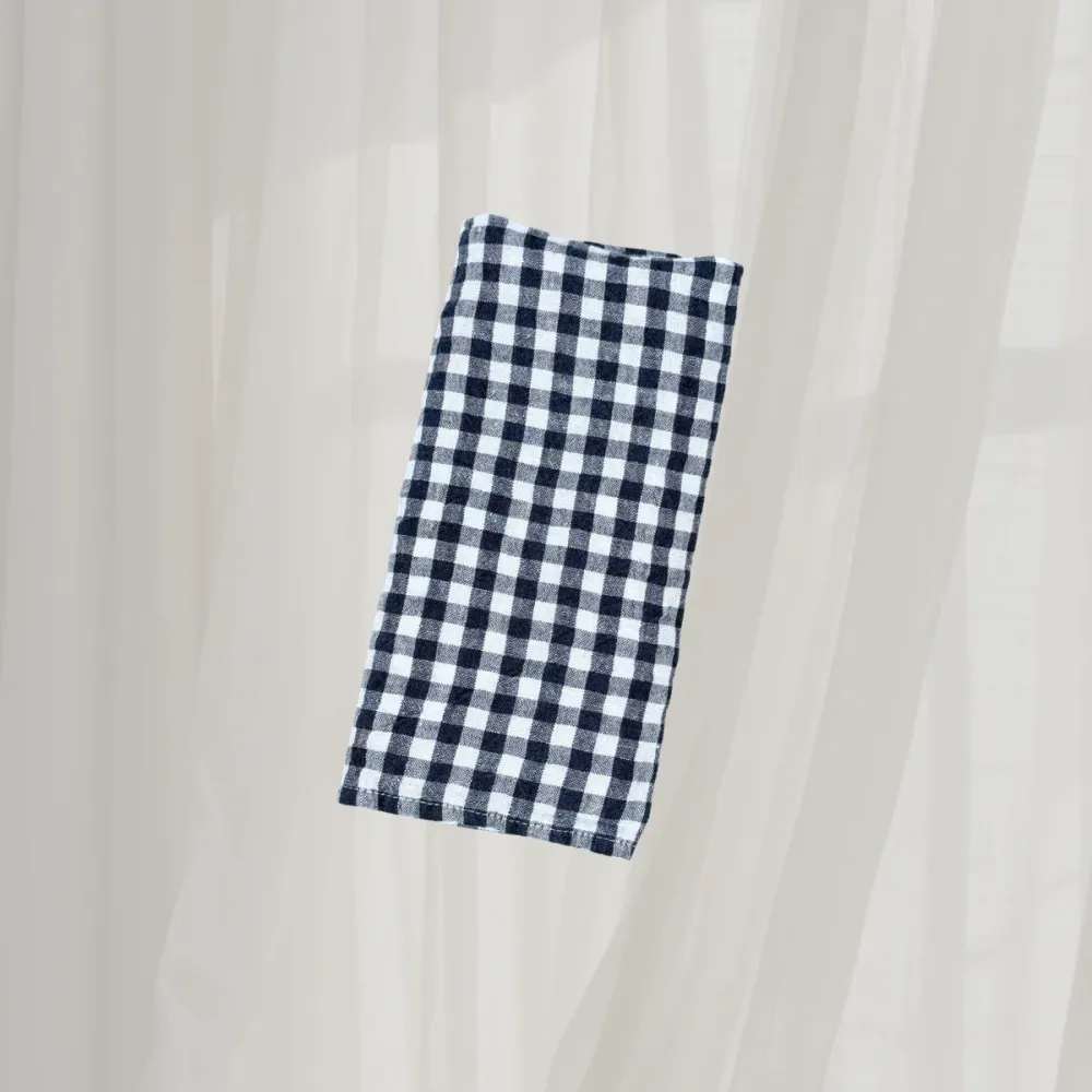 Fransk linserviett i antrasitt, gingham