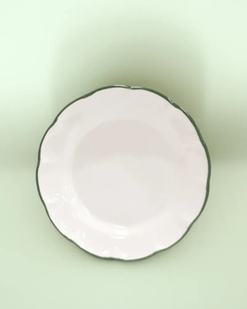 Little Plate Dark Green Line