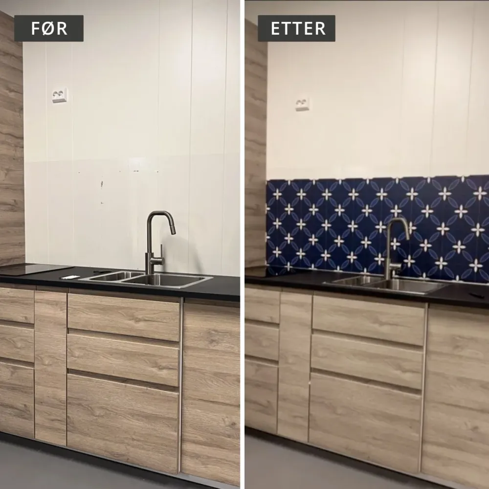 Classic Navy selvklebende backsplash