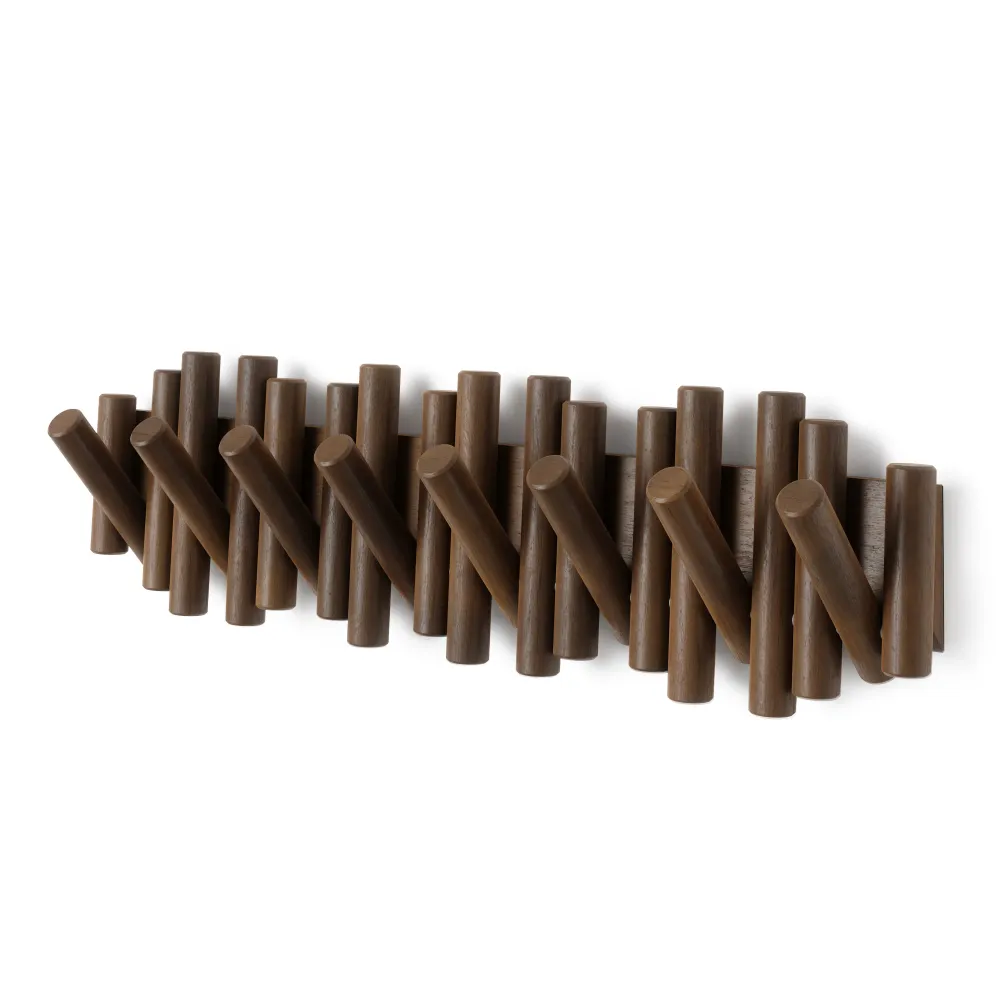 Picket knaggrekke walnut– stor 8 knagger