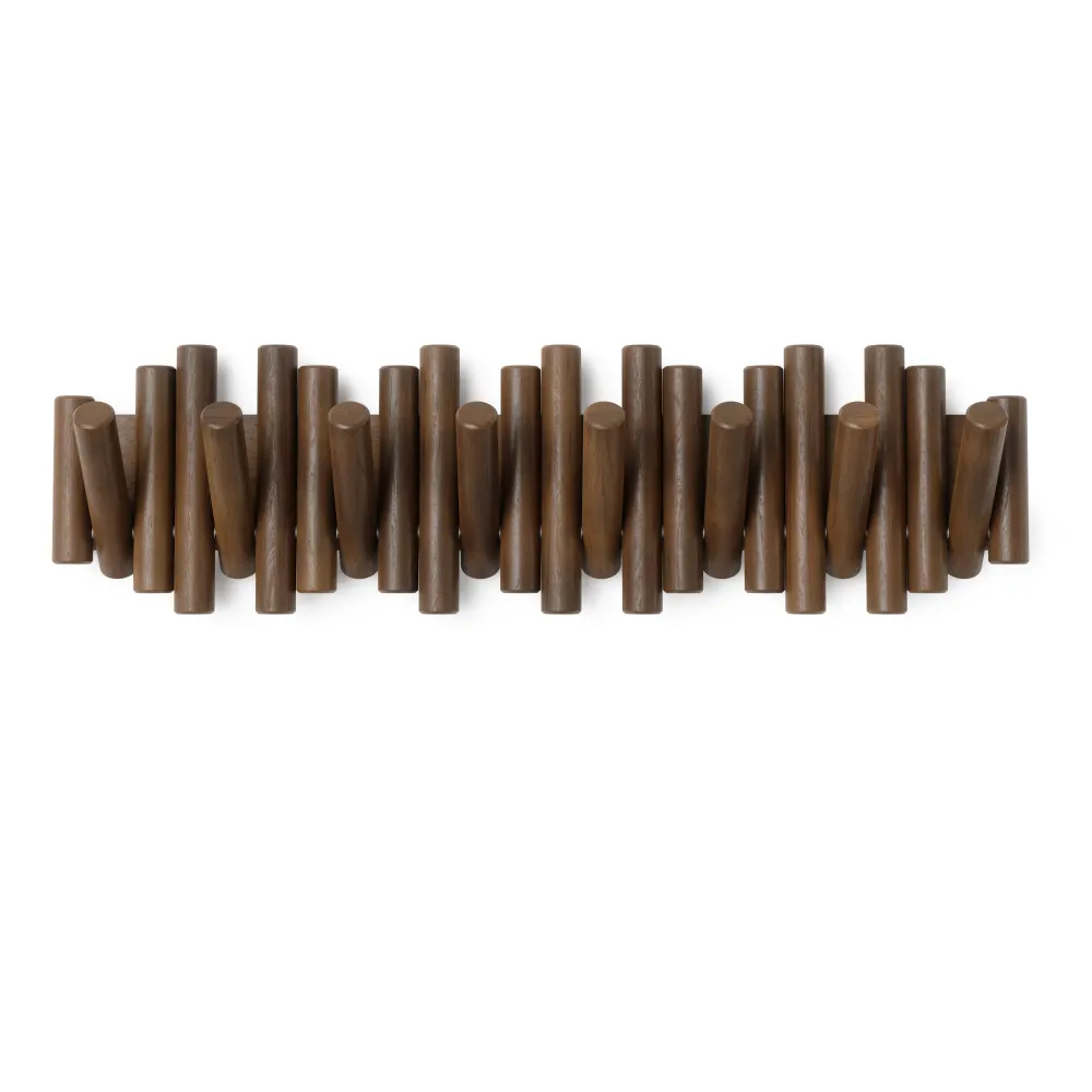 Picket knaggrekke walnut– stor 8 knagger