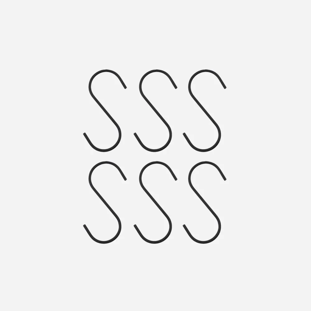6 stk | Krok/knagg Snap Svart