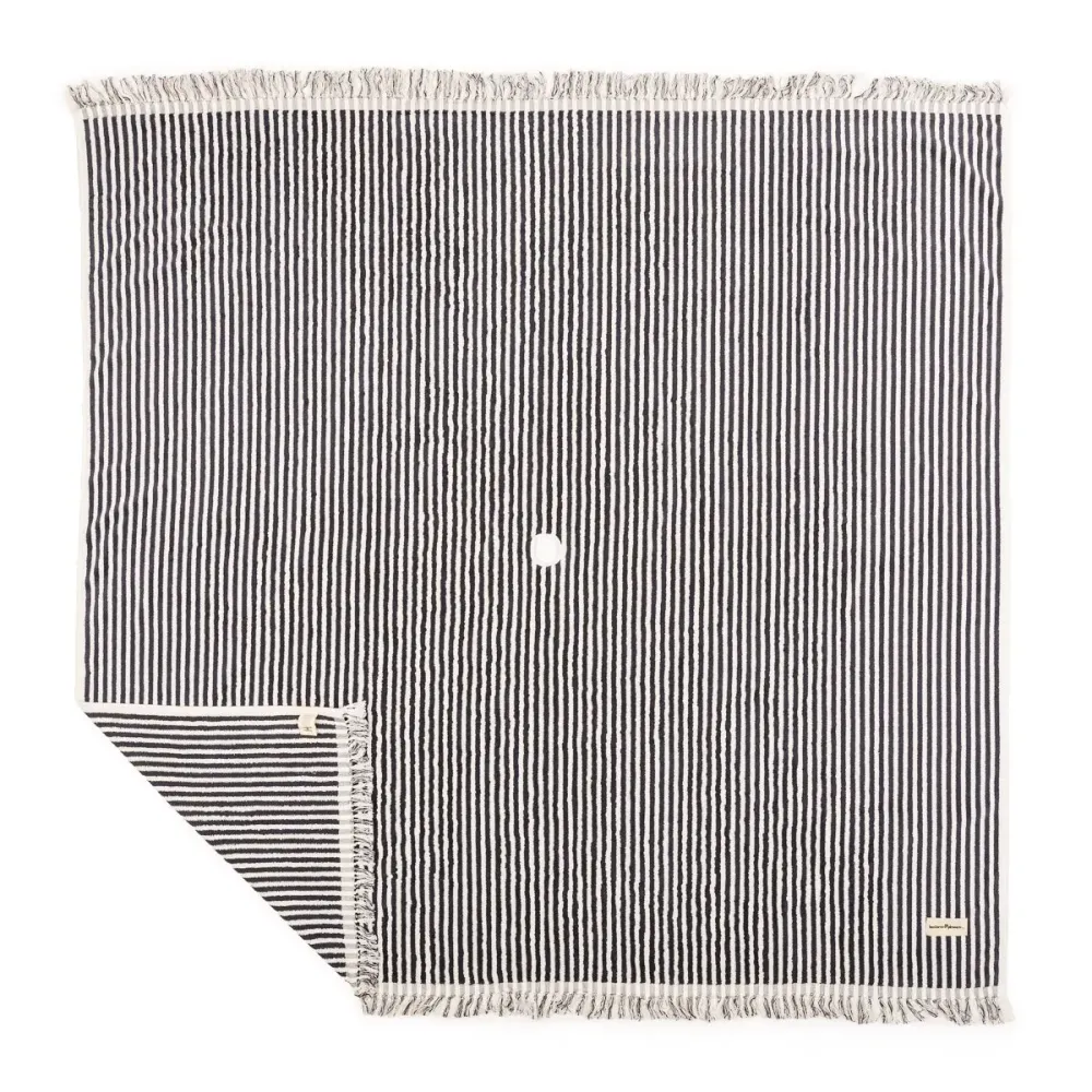 Beach Blanket Navy Blue Stripe