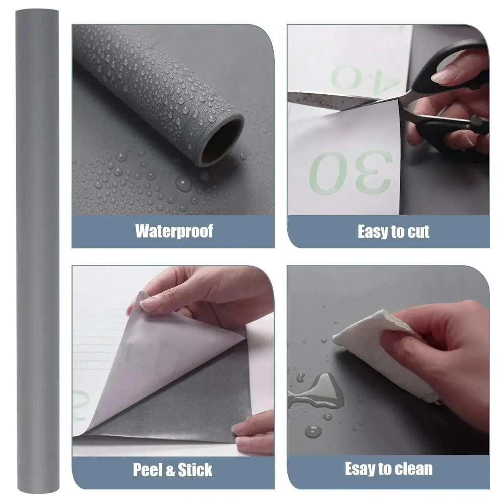Kontaktplast - Ensfarget Grå (60 cm x 5 m)