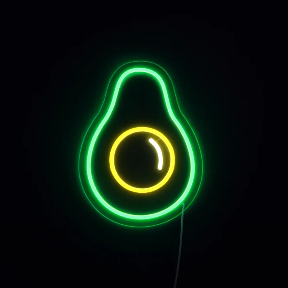 Avokado Neon Vegglampe