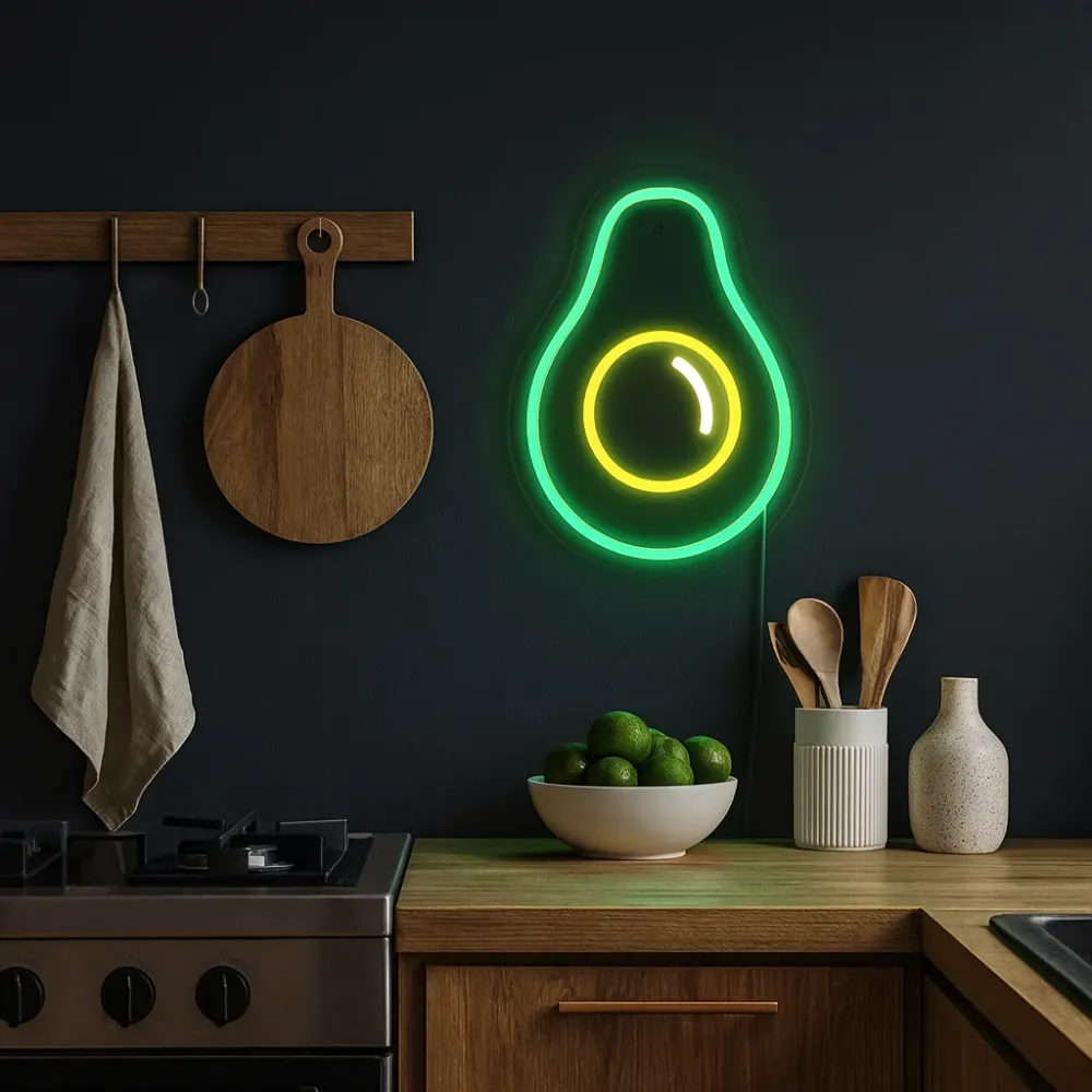 Avokado Neon Vegglampe