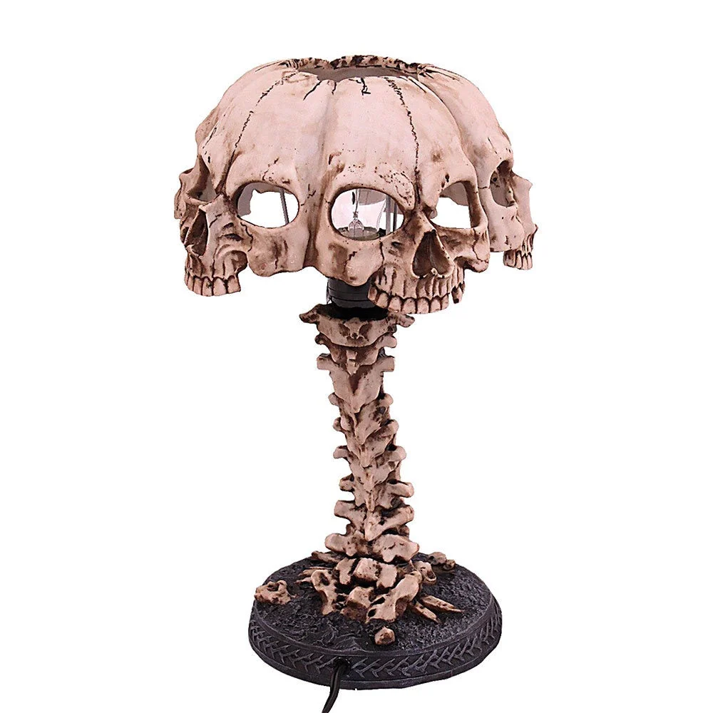 Creative Resin Skull Bordlampe Lysende Skull Nattlys Hjemmekontor Desktop Ornament Halloween Decoration