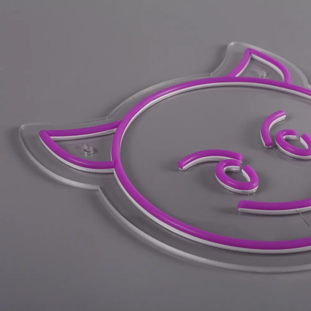 Emoji Devil Neon Vegglampe