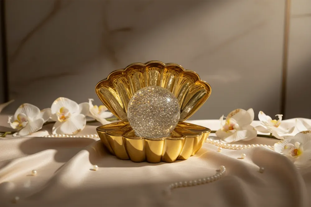 Lampe Coquillage Dorée