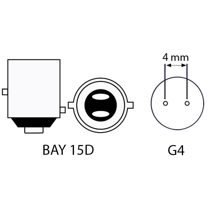 LED Adapter, BAY15D til G4