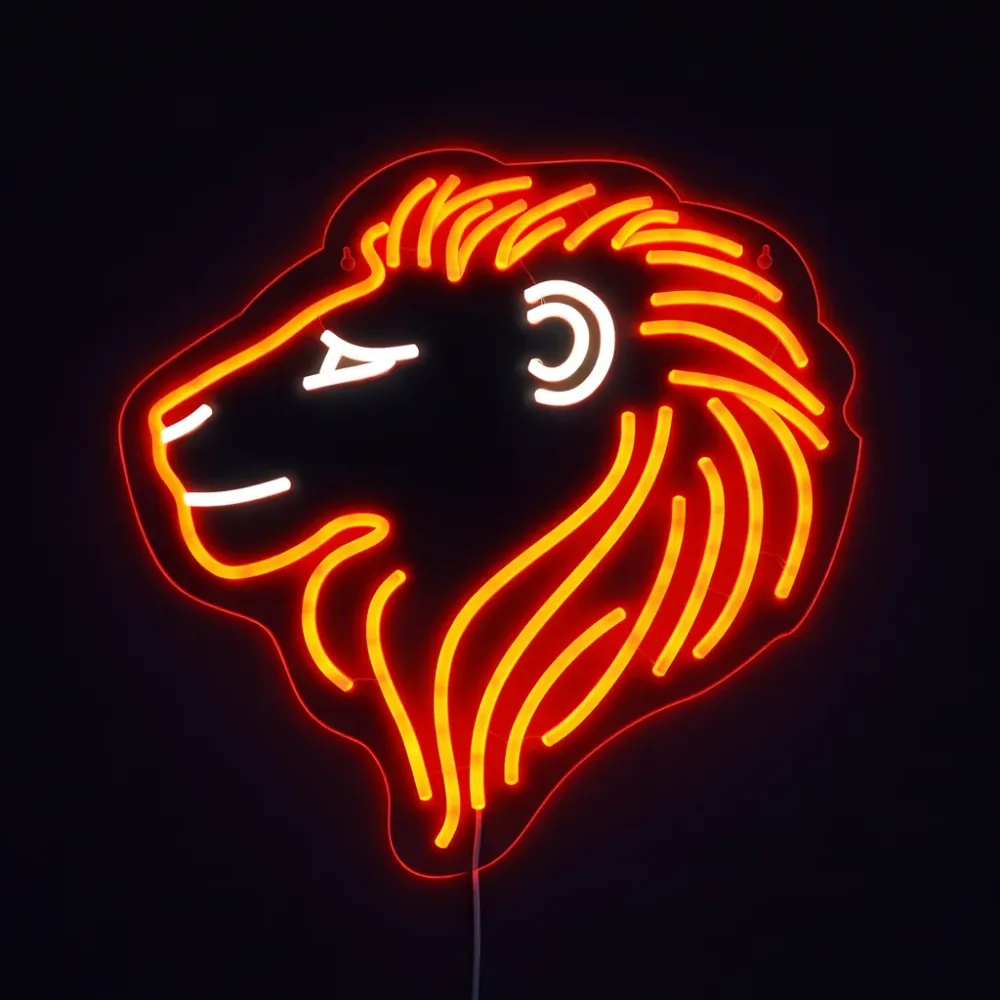 Løve Neon Vegglampe