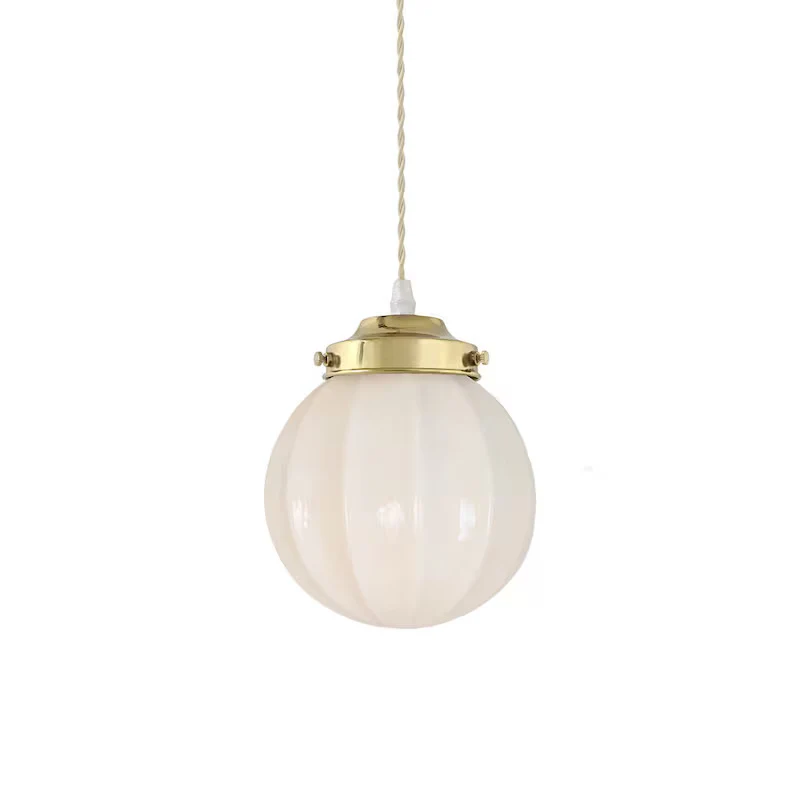 Taklampe Marit Messing/Opal Beige Liten