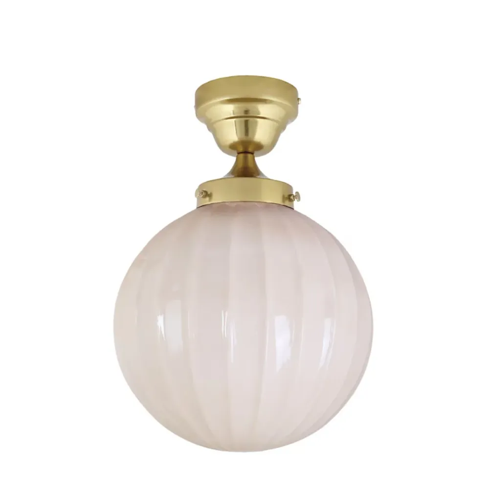 Taklampe Marit Messing/Opal Beige Stor
