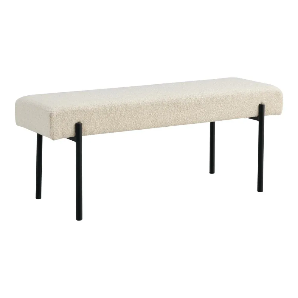 Swindon benk bouclé hvit 100 cm