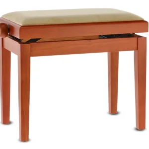 GEWA Piano bench Deluxe - Cherry tree matt (Beige seat)