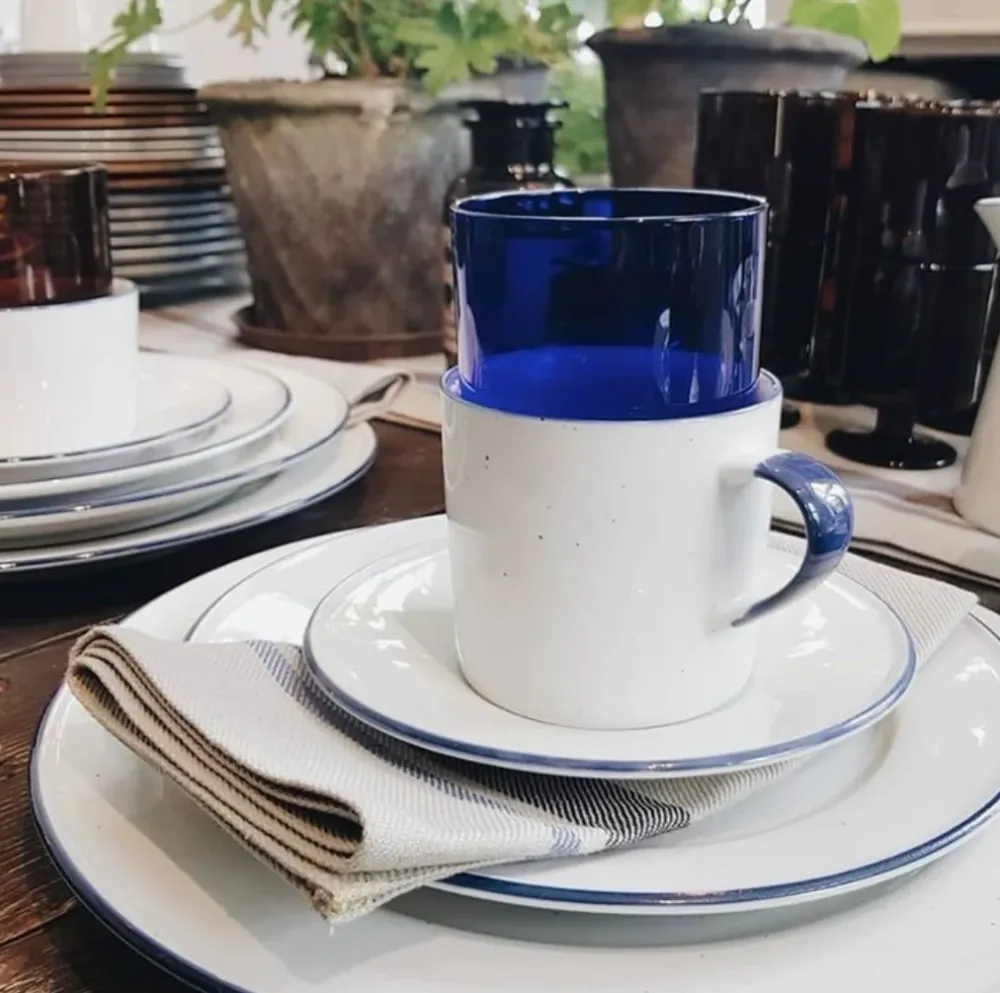 Coffee Cup Saucer Blue