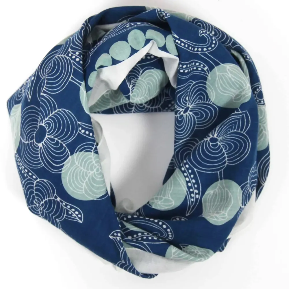 Burma Square Navy scarf