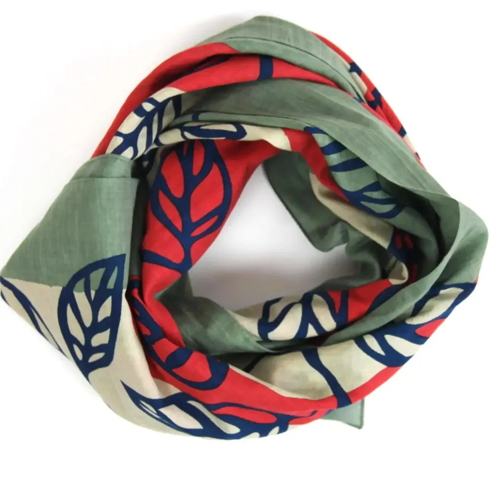 Palenque Square Coral scarf
