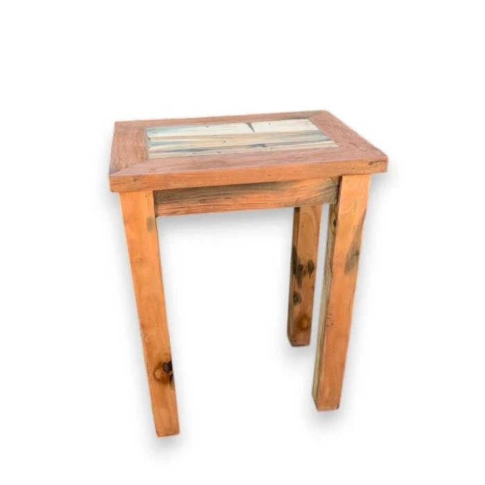 Display-stativ sidebord, gjenbrukt teak