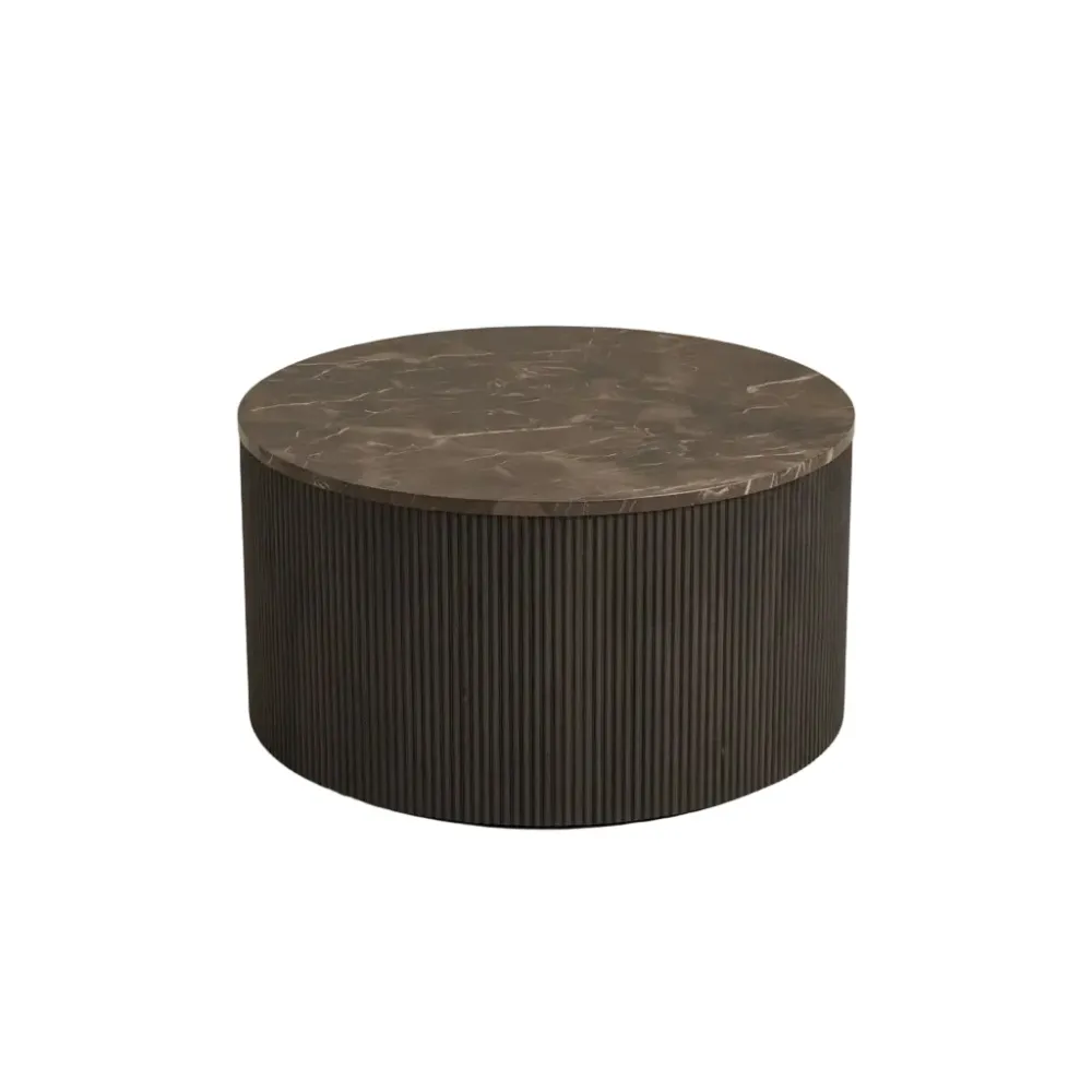 Rota sofabord rund, mørk brun ø80 cm
