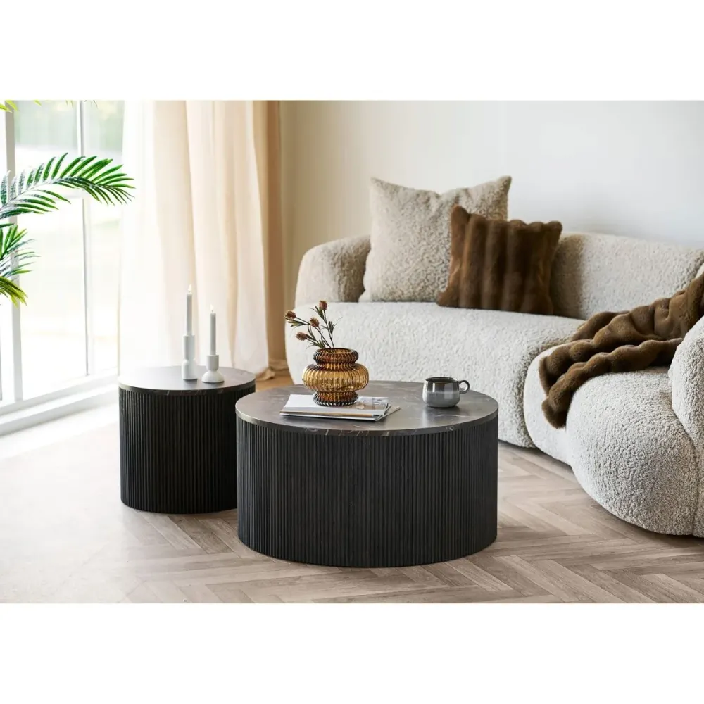 Rota sofabord rund, mørk brun ø80 cm
