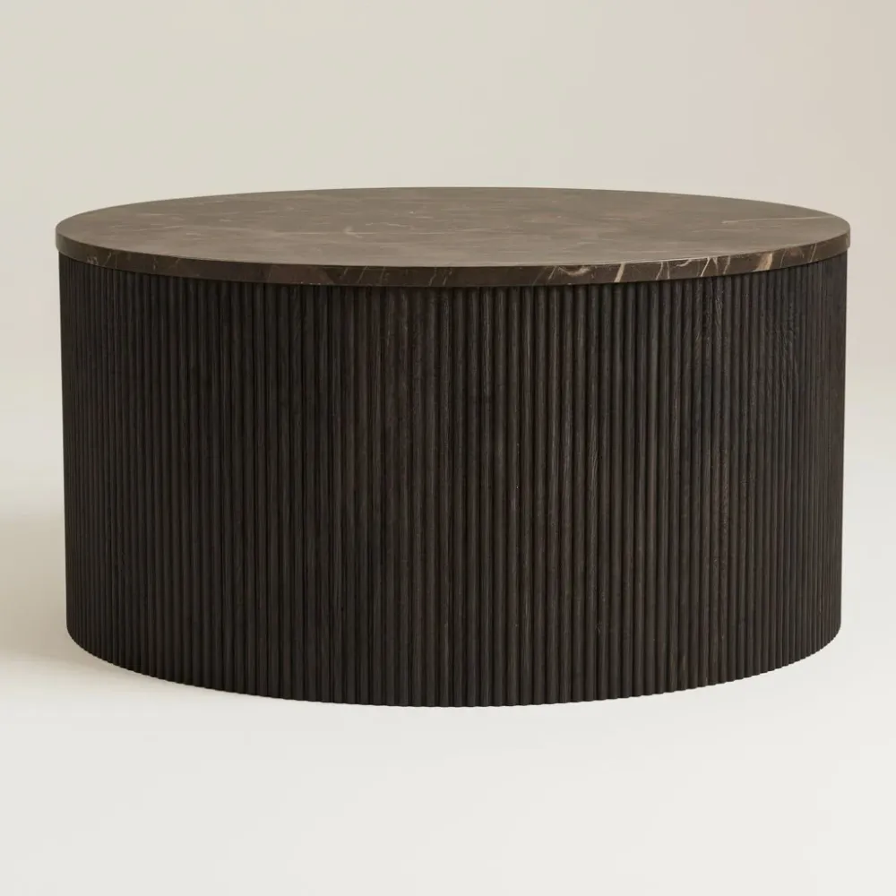 Rota sofabord rund, mørk brun ø80 cm