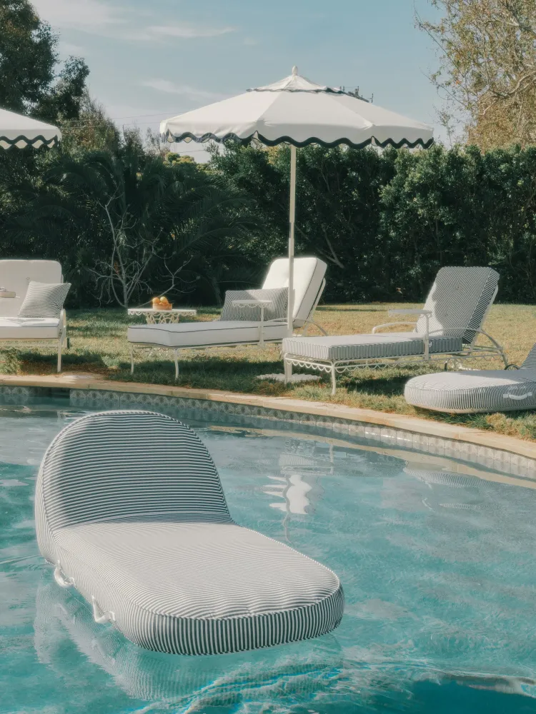 Pool Lounger Navy Stripe