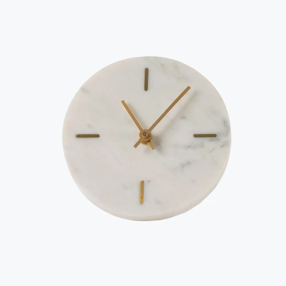 White Marble bordklokke