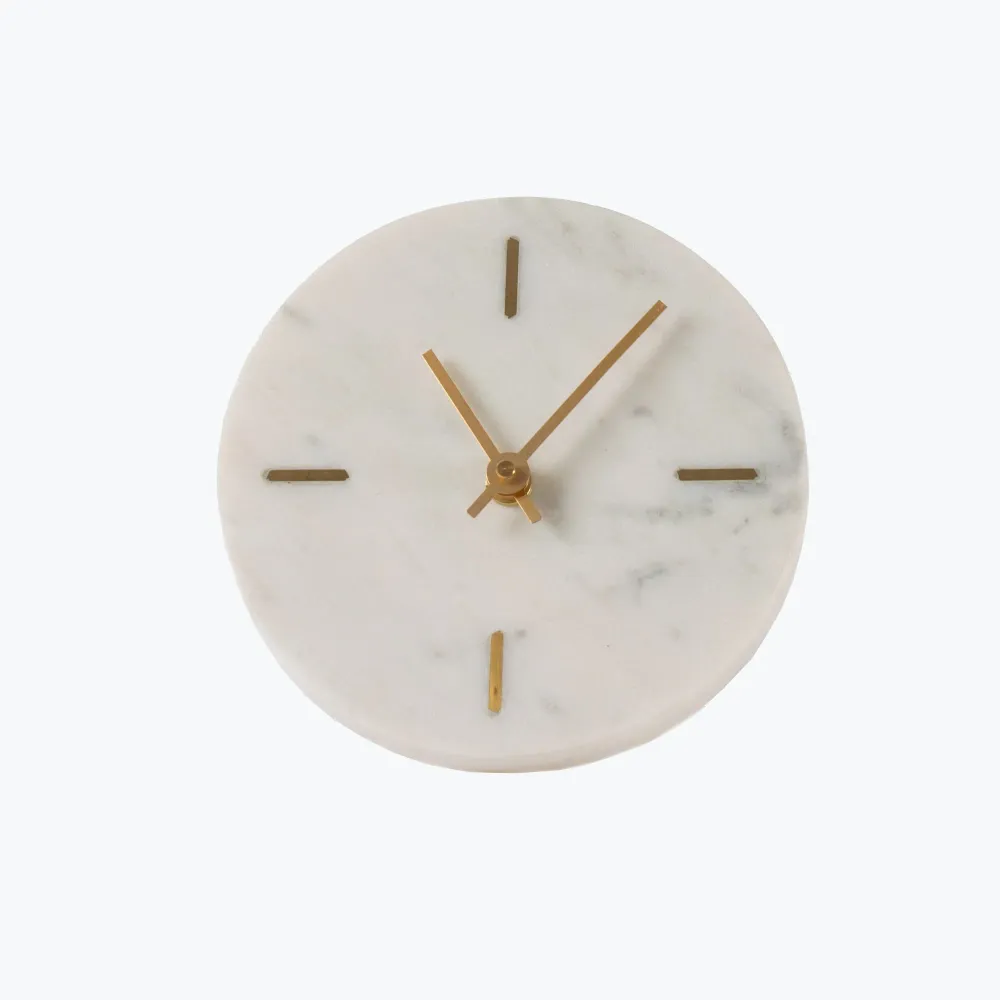 White Marble bordklokke