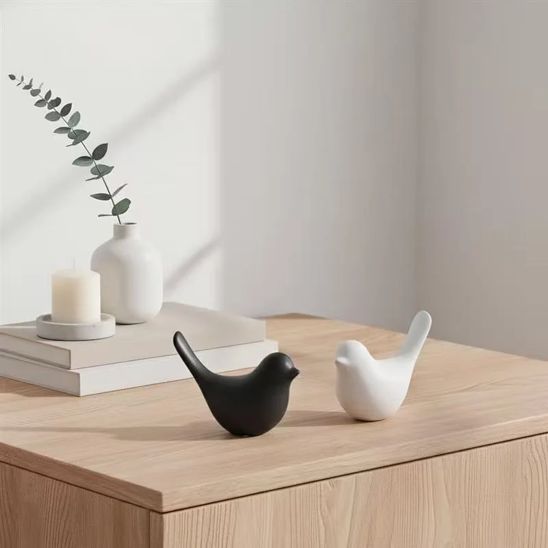 Bird figur svart large