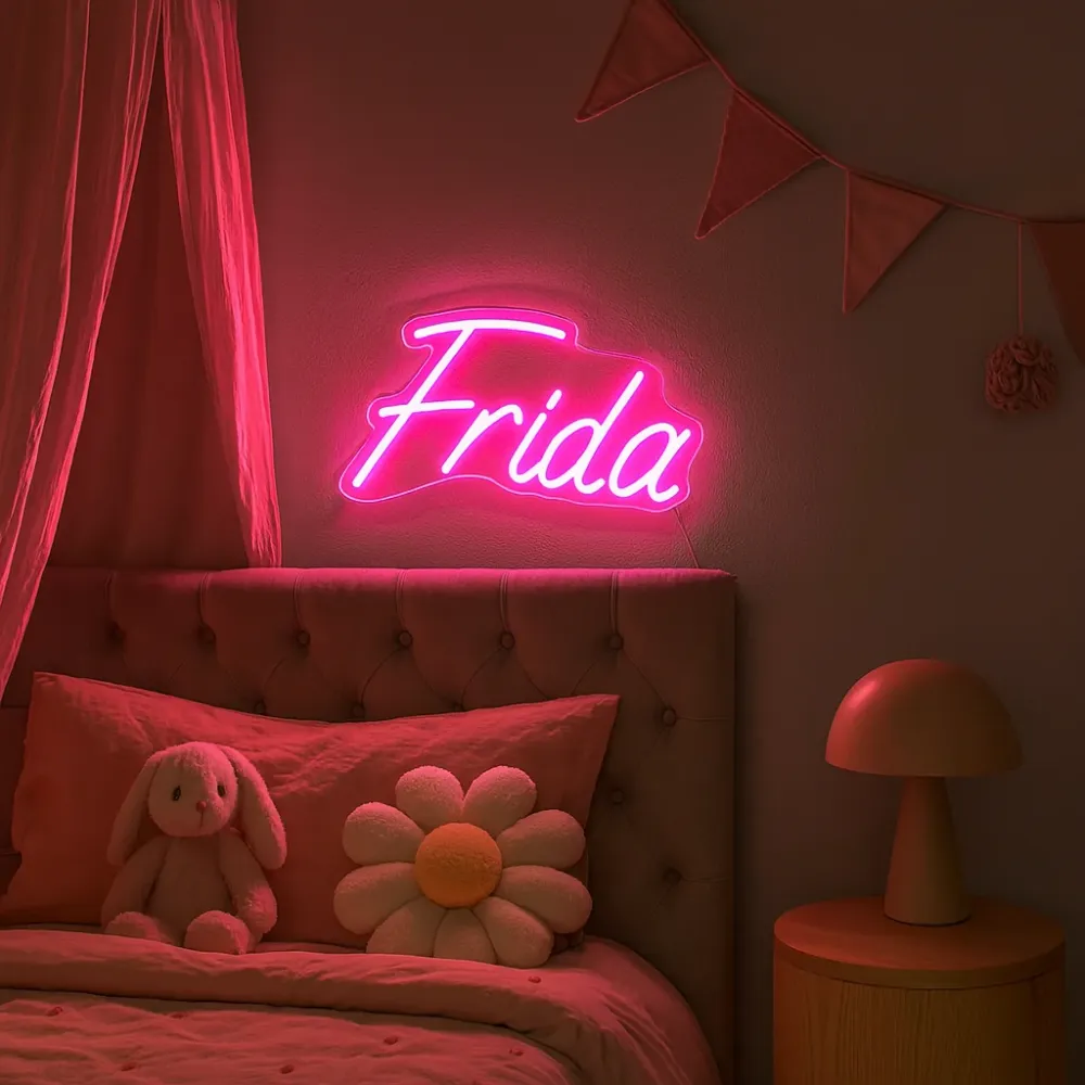 Neon Navneskilt Rosa