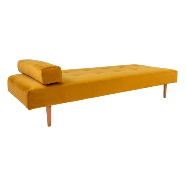 Daybed i sennepsgul velour