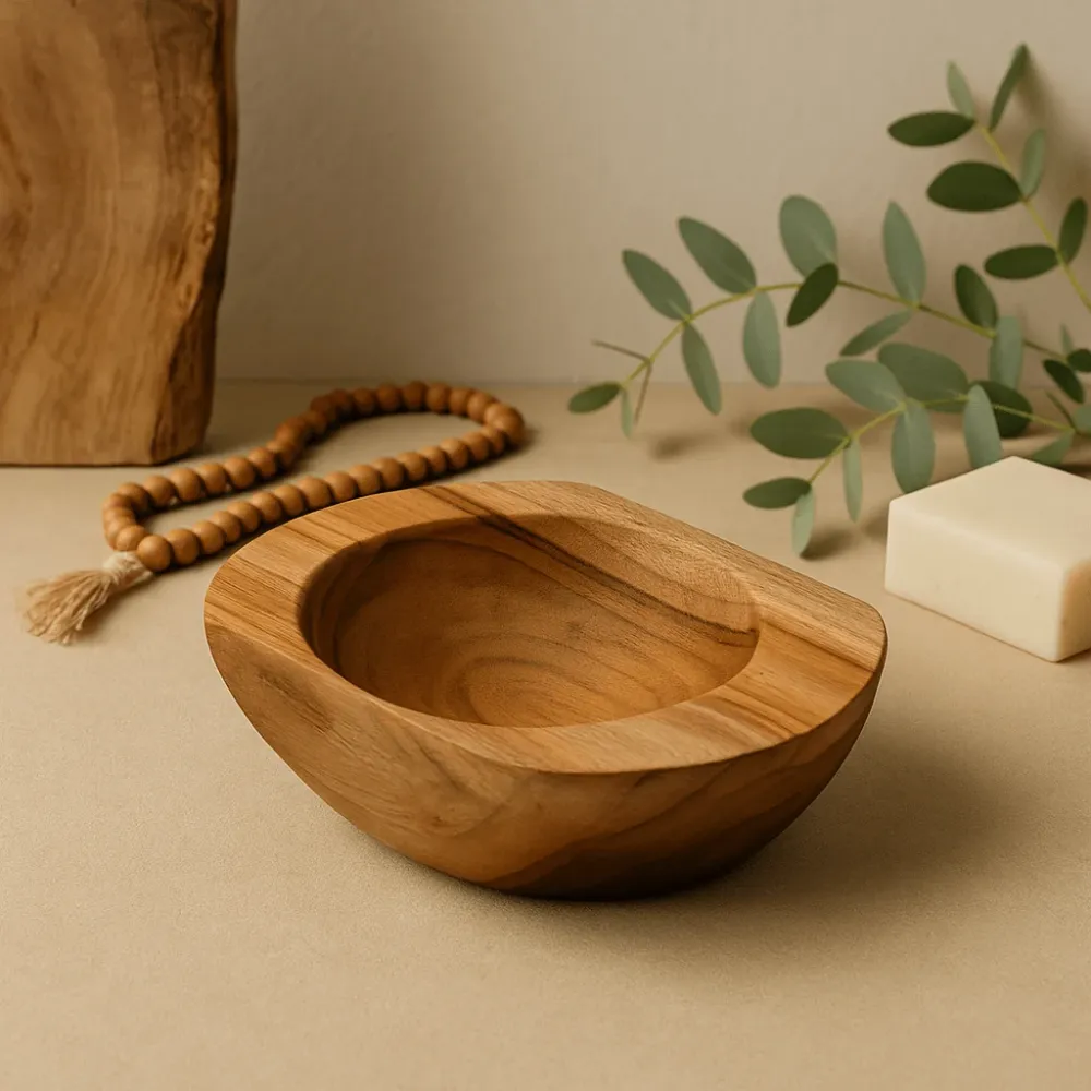 Serveringsbolle i teaktre 20 x 7 cm