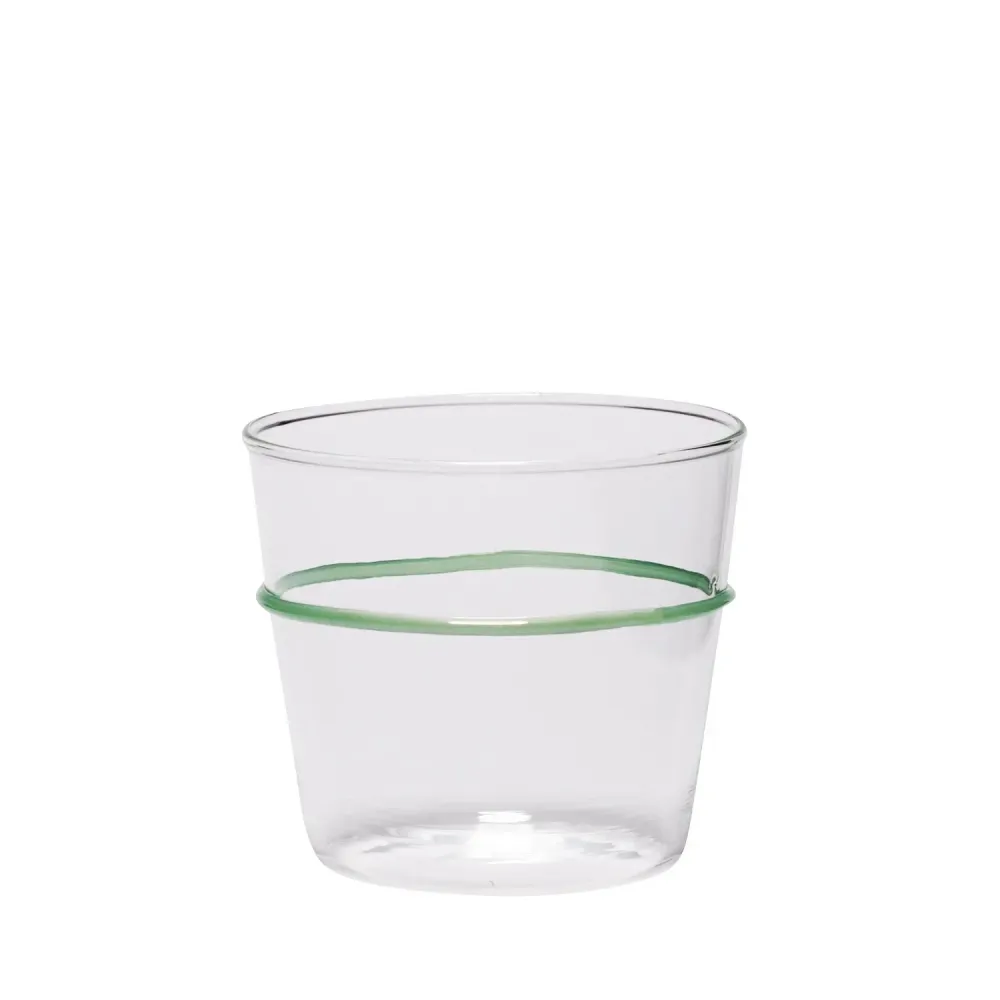 Drinking Glass Green Line