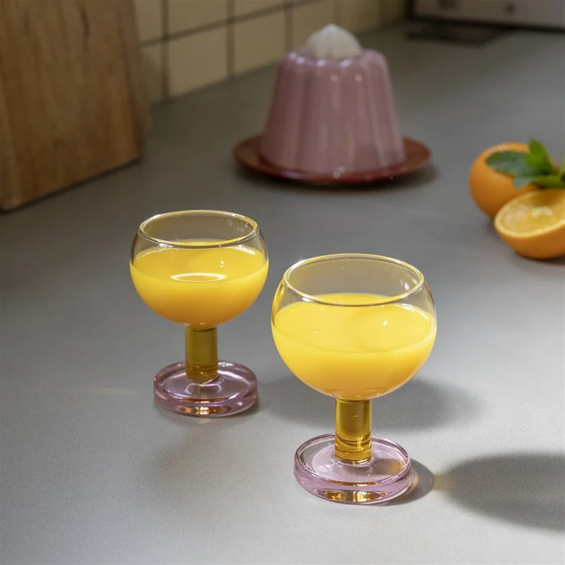 Glass Cantine Pink 2-p