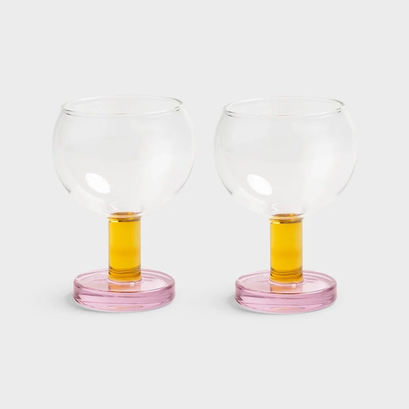 Glass Cantine Pink 2-p