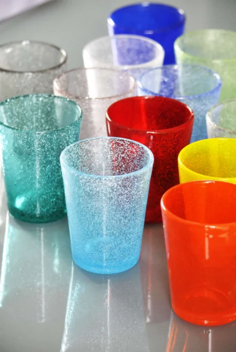 Bubble Water Glass Orange