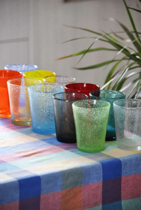 Bubble Water Glass Orange