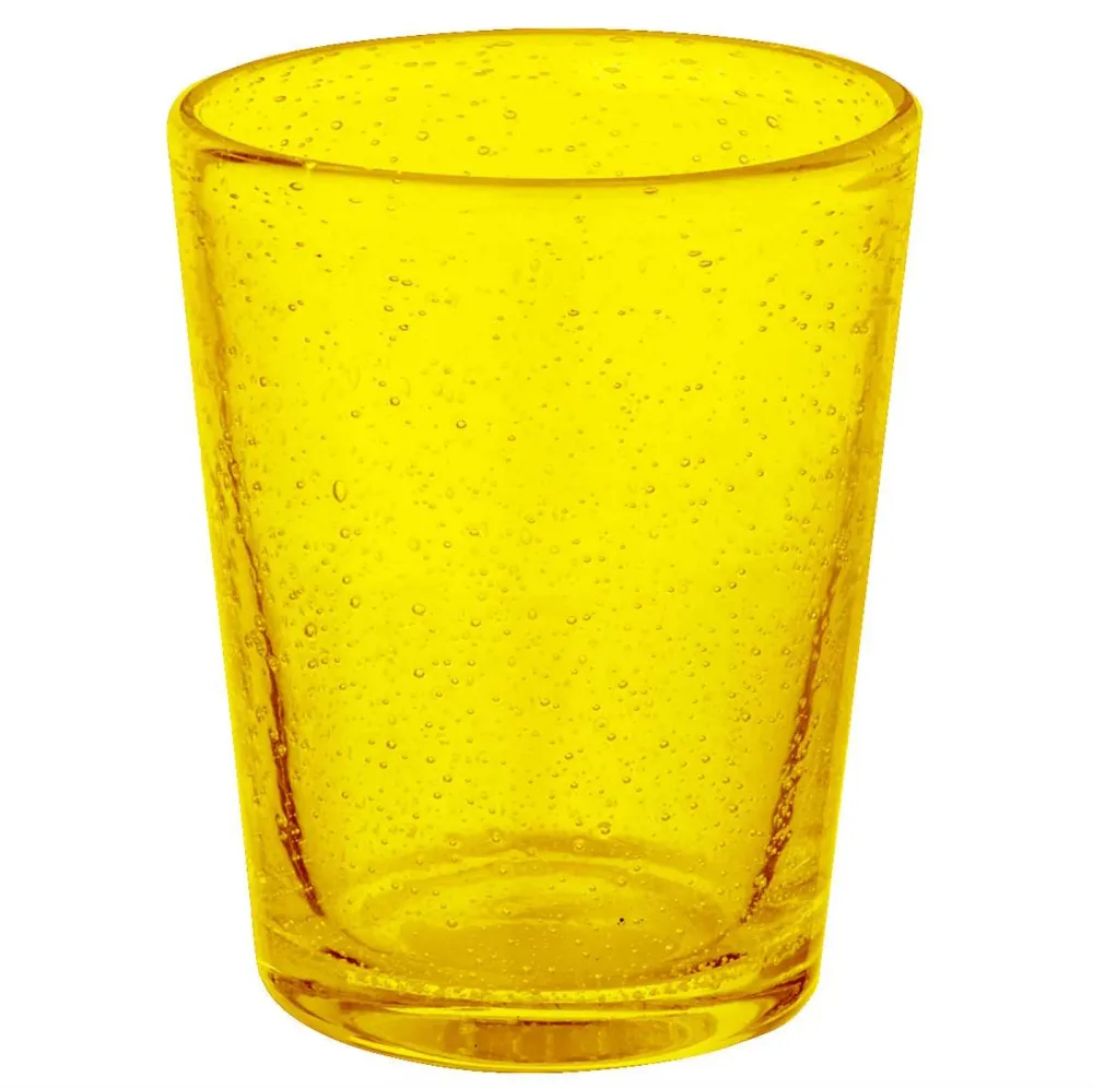 Bubble Water Glass Yellow