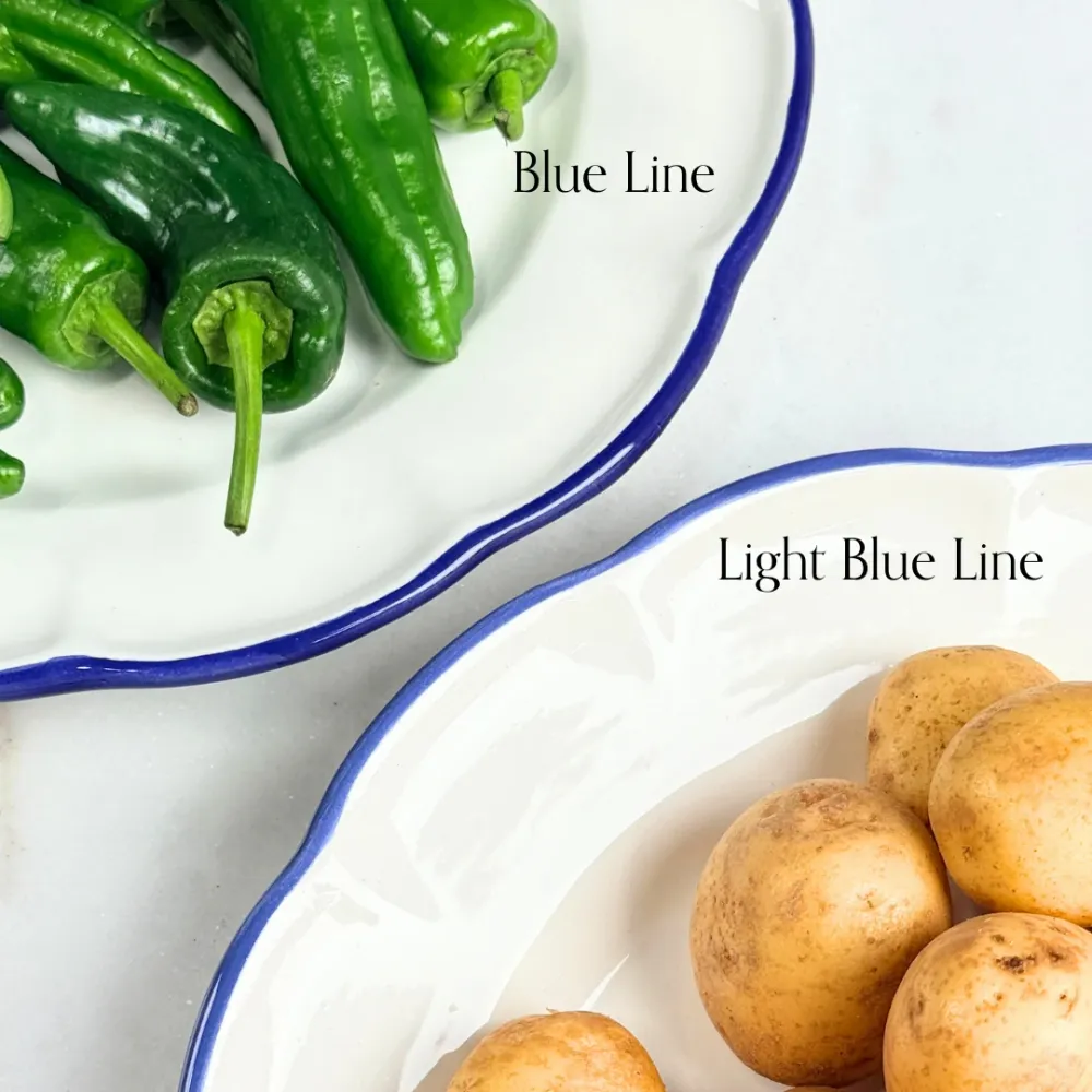 Dinner Plate Light Blue Line