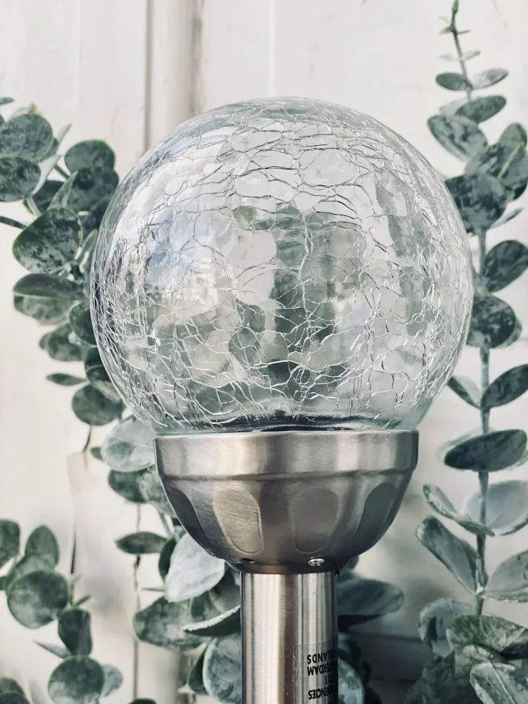 Fakkel med solceller - Glasskule