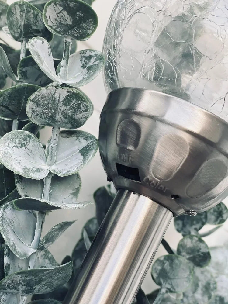 Fakkel med solceller - Glasskule