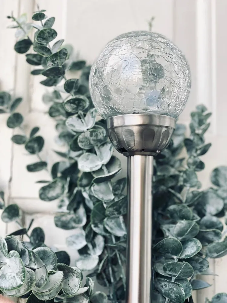 Fakkel med solceller - Glasskule