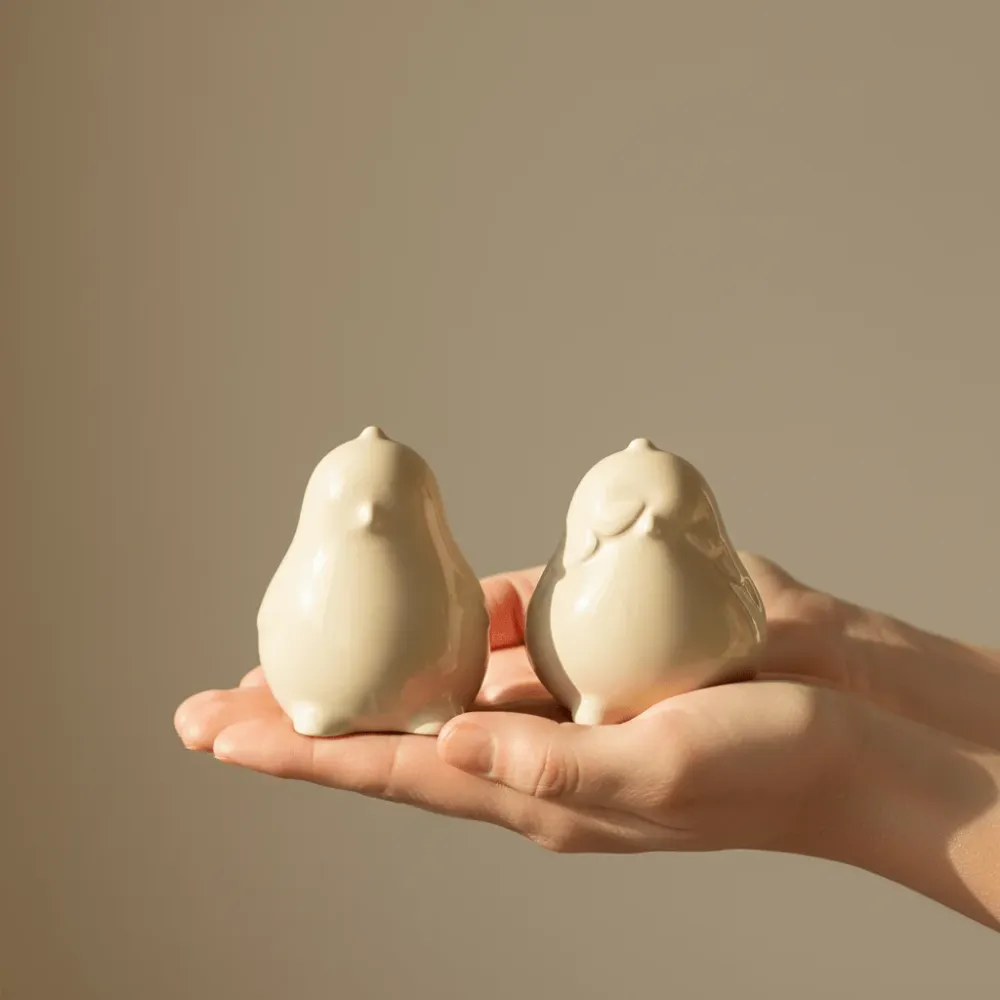 2-pk DBKD Chubby chicken keramikk 9 cm