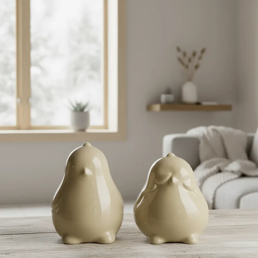 2-pk DBKD Chubby chicken keramikk 9 cm