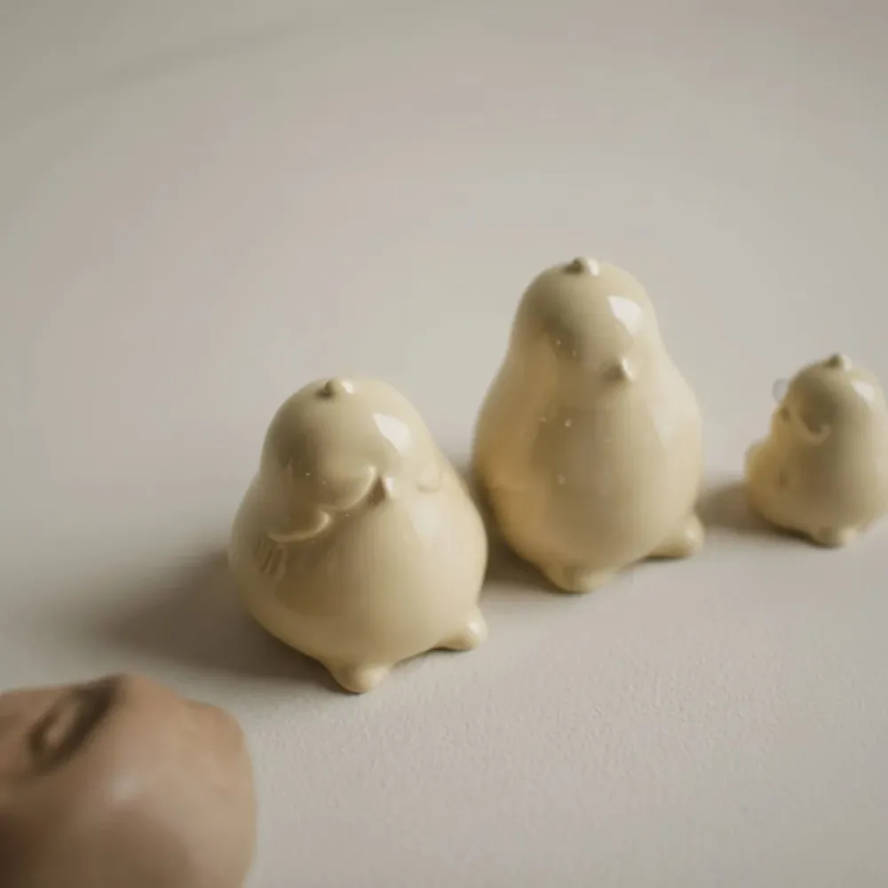 2-pk DBKD Chubby chicken keramikk 9 cm