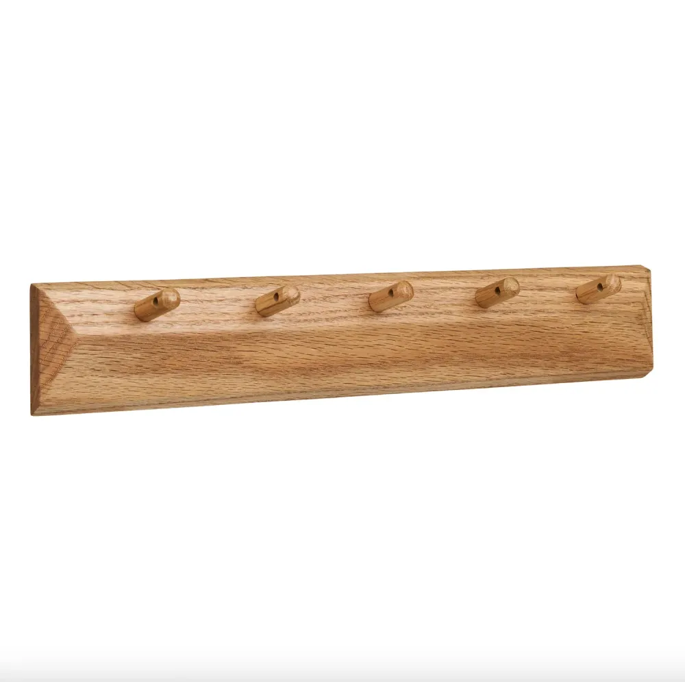 Knagerekke med 5 knagger, eik