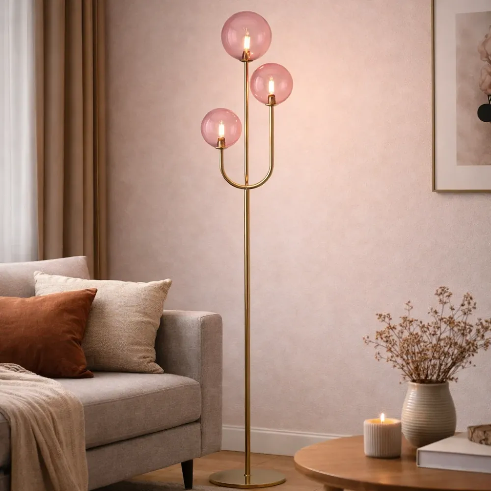 Bubbles Gulvlampe Rosa