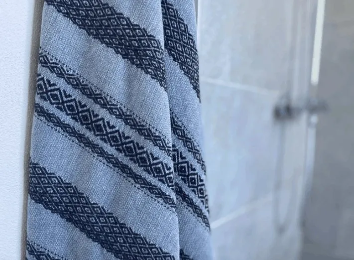 Hamam-håndkle – Blått / mønster – 90×180
